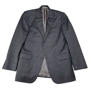 Hickey Freeman Blazer Mens 40R 100% Wool‎ Charcoal Blazer Sports Coat